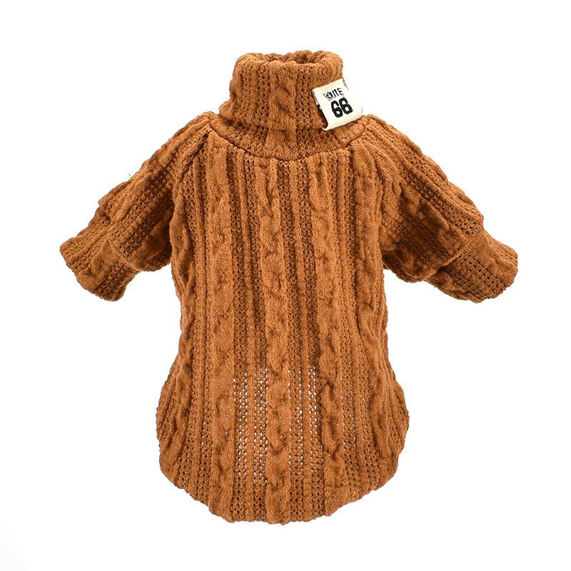 Dog Sweater Turtleneck Solid Color Dogs Clothes Warm Cotton For Puppy Small Medium Dogs Sweatshirt Jacket Chihuahua Teddy - Doggy-Dog world