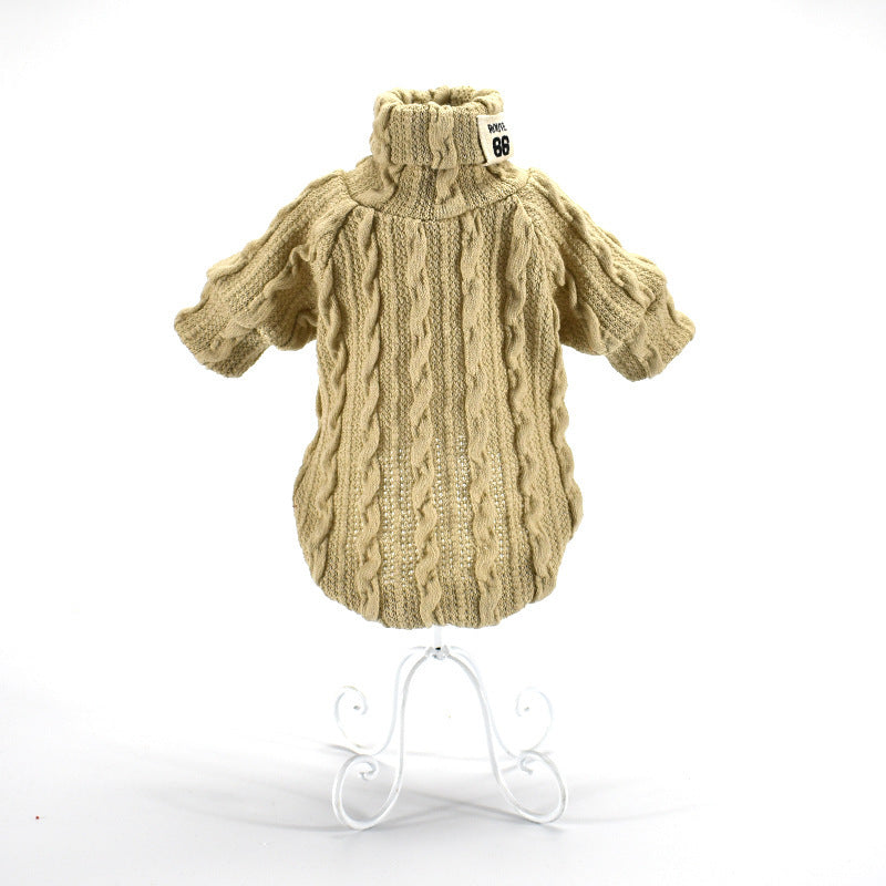 Dog Sweater Turtleneck Solid Color Dogs Clothes Warm Cotton For Puppy Small Medium Dogs Sweatshirt Jacket Chihuahua Teddy - Doggy-Dog world